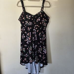 No Boundaries Black Floral High-Low Dress Whimsigoth Feminine Fairy Juniors 19